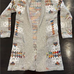 Colorful Patterned Knit Cardigan